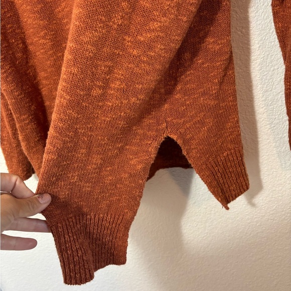 Rachel Zoe Linen/Cotton Blend Orange Boucle Texture Knit Pullover Sweater Size S - Picture 4 of 5
